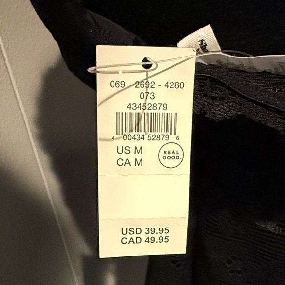 B36 Show Off by aerie Black Floral Lace V-Neck Bandeau Bralette - Picture 3 of 8